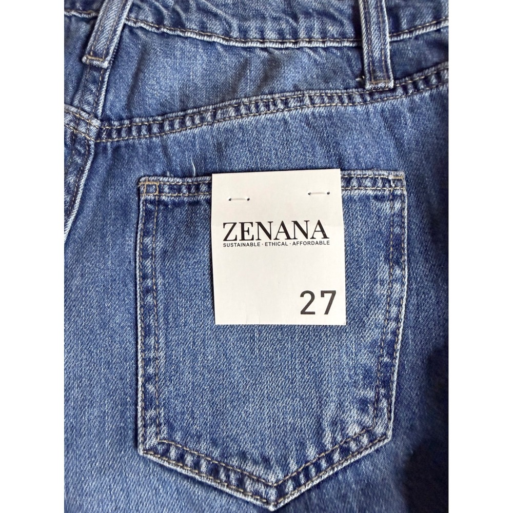 Zenana Women Medium Wash High Waisted Wide Leg Cotton Jeans DTP-1973MM Size 27 - Picture 4 of 7